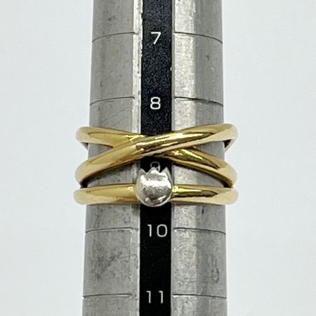  Private Label プライベートレーベル コンビリング  K18×Pt900 4.4g 9号 チューリップ