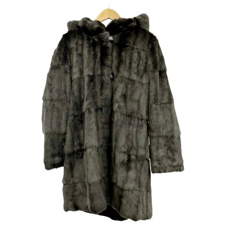   毛皮コート リス リバーシブル レディース アウター グレー