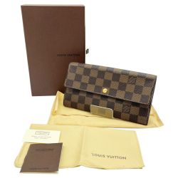 ◆◆ LOUIS VUITTON ルイヴィトン ポルトフォイユ・サラ 長財布 ダミエ N61734 ブラウン系 Bランク