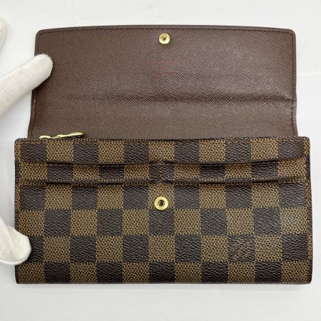  LOUIS VUITTON ルイヴィトン ポルトフォイユ・サラ 長財布 ダミエ N61734 ブラウン系
