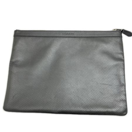  COACH コーチ パンチングレザークラッチバッグ F63066 ブラック
