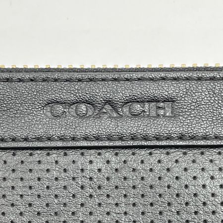  COACH コーチ パンチングレザークラッチバッグ F63066 ブラック