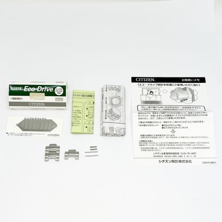  CITIZEN シチズン 腕時計 エコドライブ ステンレススチール ブラック クロノグラフ 箱・取説・コマ付 H500-S061538