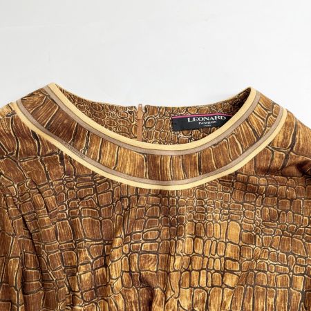  LEONARD レオナール カットソー Mサイズ レディース ブラウン