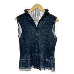 ◆◆ ISSEY MIYAKE イッセイミヤケ PLEATSPLEASE カットソー サイズ3 レディース ブラック×ネイビー Aランク