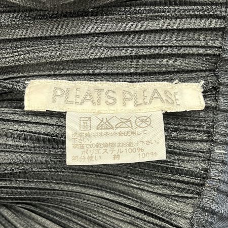  ISSEY MIYAKE イッセイミヤケ PLEATSPLEASE カットソー サイズ3 レディース ブラック×ネイビー