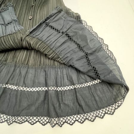  ISSEY MIYAKE イッセイミヤケ PLEATSPLEASE カットソー サイズ3 レディース ブラック×ネイビー