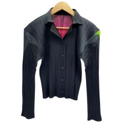  ISSEY MIYAKE イッセイミヤケ オーロラ ブラウス PLEATSPLEASE PP79-JK924 ブラック×マルチ Bランク