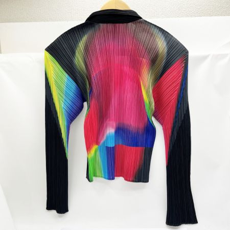  ISSEY MIYAKE イッセイミヤケ オーロラ ブラウス PLEATSPLEASE PP79-JK924 ブラック×マルチ