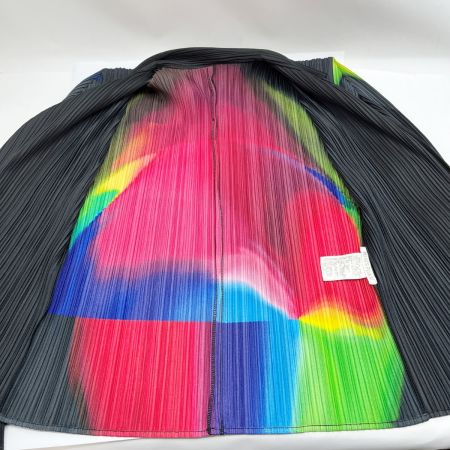  ISSEY MIYAKE イッセイミヤケ オーロラ ブラウス PLEATSPLEASE PP79-JK924 ブラック×マルチ