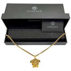 ◆◆ VERSACE ベルサーチ ラージ メドゥーサ ネックレス メッキ Gカード 箱付  1008766 ゴールド Bランク