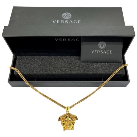 VERSACE ベルサーチ ラージ メドゥーサ ネックレス メッキ Gカード 箱付  1008766 ゴールド