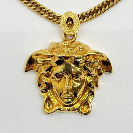  VERSACE ベルサーチ ラージ メドゥーサ ネックレス メッキ Gカード 箱付  1008766 ゴールド