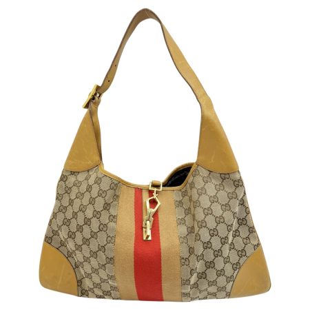 GUCCI グッチ ハンドバッグ ジャッキー シェリーライン キャンバス 中生地浮き有 001.4075 ベージュ