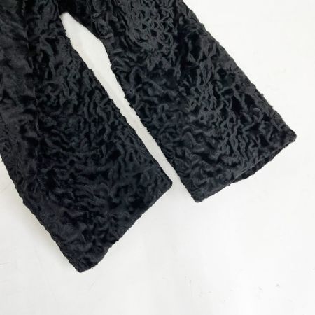  glycine グリシン 毛皮ロングコート 襟元ミンク アウター レディース ミセス ブラック