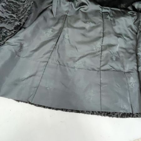  glycine グリシン 毛皮ロングコート 襟元ミンク アウター レディース ミセス ブラック