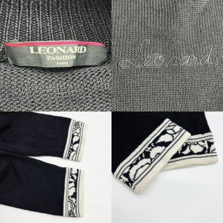  LEONARD レオナール ニットカーディガン 花柄 Mサイズ レディース ブラック