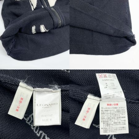  LEONARD レオナール ニットカーディガン 花柄 Mサイズ レディース ブラック