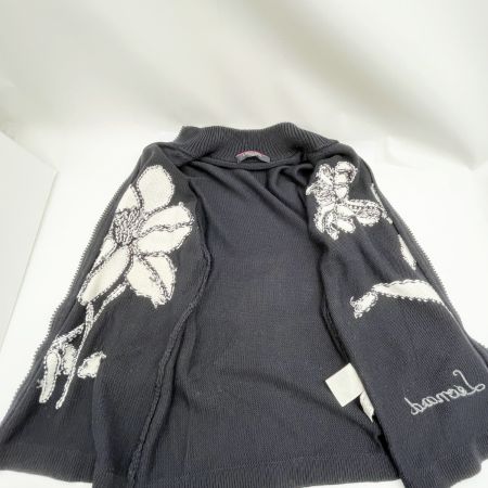  LEONARD レオナール ニットカーディガン 花柄 Mサイズ レディース ブラック