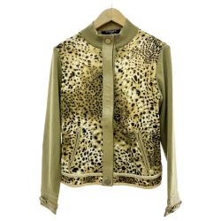 ◆◆ LEONARD レオナール ニットジャケット Mサイズ カシミヤ 羊革 アウター Bランク