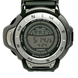 ◆◆ CASIO カシオ 腕時計 PRO TREK クォーツ 本体のみ ナイロン カーキ  PRL-35 Bランク