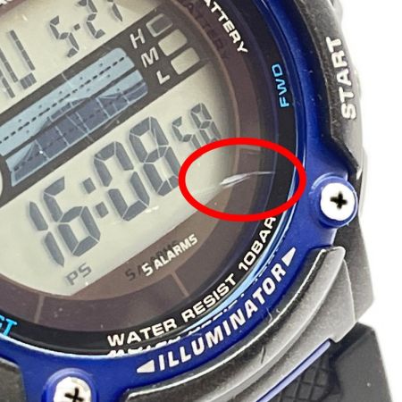  CASIO カシオ 腕時計 スポーツギア タフソーラー 本体のみ ラバー キズ有 W-S210H