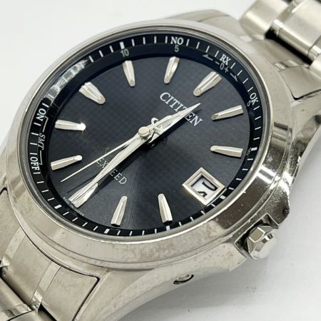  CITIZEN シチズン 【ジャンク】エクシード EXCEED エコ・ドライブ電波時計 H128-T017991 シルバー