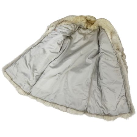   フォックスファー 毛皮 コート 9号 ミディアム丈 レディース アウター ホワイト