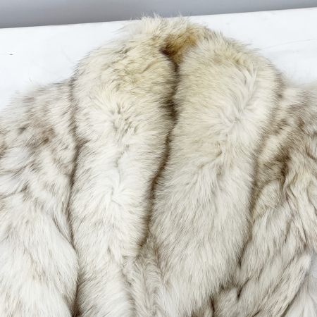   フォックスファー 毛皮 コート 9号 ミディアム丈 レディース アウター ホワイト