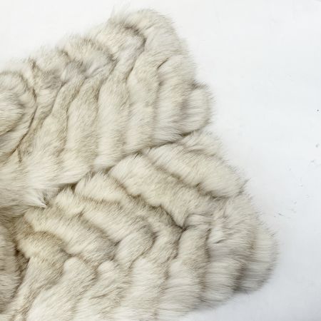   フォックスファー 毛皮 コート 9号 ミディアム丈 レディース アウター ホワイト