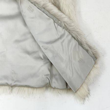   フォックスファー 毛皮 コート 9号 ミディアム丈 レディース アウター ホワイト