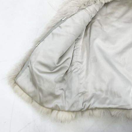   フォックスファー 毛皮 コート 9号 ミディアム丈 レディース アウター ホワイト