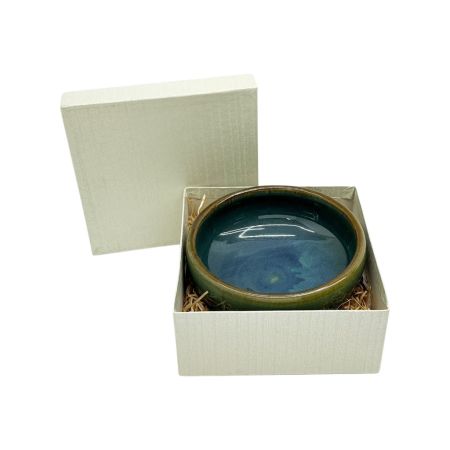   小樽窯 鉢 青緑色 ブルー グリーン 食器 陶器 箱付