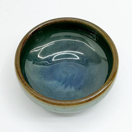   小樽窯 鉢 食器 青緑色 ブルー グリーン 陶器 箱付