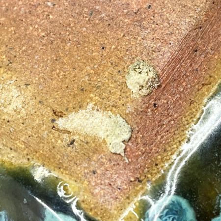   小樽窯 角皿 25cm 青緑色 ブルー グリーン 陶器皿 食器