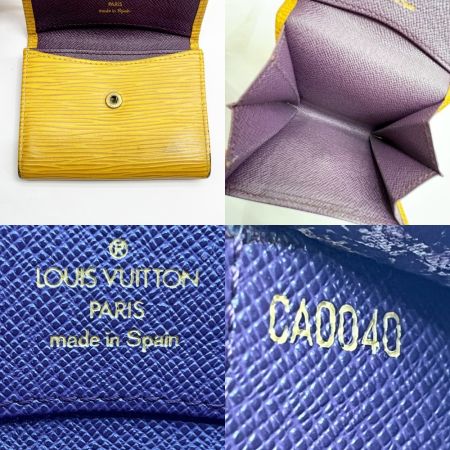  LOUIS VUITTON ルイヴィトン コインケース エピ CA0040 小ポケットはがれ有 M63419 イエロー