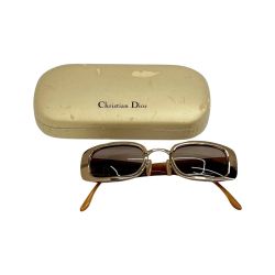 ◆◆ Christian Dior クリスチャンディオール サングラス アイウェア ネジゆるめ ケース付き ブラウン Cランク