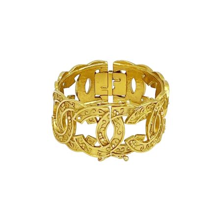  CHANEL シャネル バングル ブレスレット ココマーク アンティーク ファッション小物 レディース ゴールド