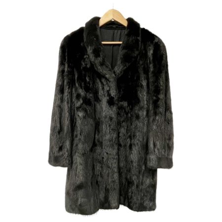  MG sable エムジーセーブル ミンクコート 毛皮コート 11号 レディース ブラック