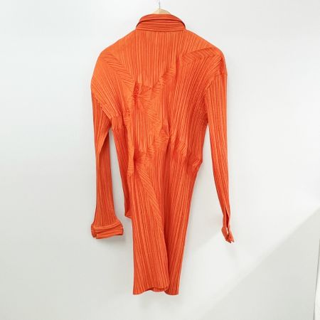 ISSEY MIYAKE イッセイミヤケ 長袖シャツ Mサイズ ミセス レディース 無地 IM84-FJ948 オレンジ