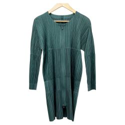 ◆◆ PLEATS PLEASE  ISSEY MIYAKE イッセイミヤケ ジップワンピース size3  PP33-JA411 グリーン Bランク