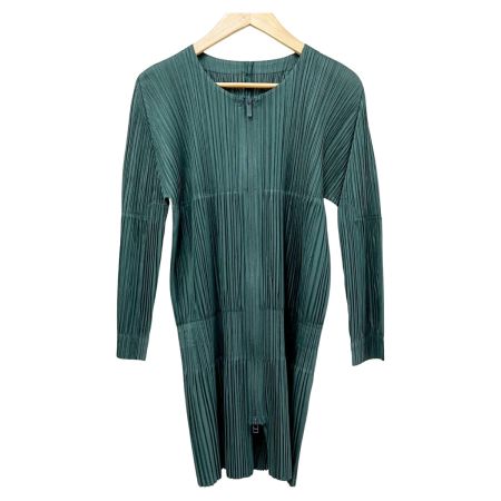  PLEATS PLEASE  ISSEY MIYAKE イッセイミヤケ ジップワンピース size3  PP33-JA411 グリーン