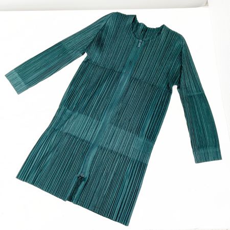  PLEATS PLEASE  ISSEY MIYAKE イッセイミヤケ ジップワンピース size3  PP33-JA411 グリーン