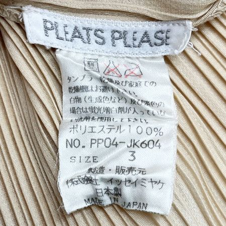  PLEATS PLEASE  ISSEY MIYAKE イッセイミヤケ 長袖シャツ size3 無地 レディース PP04-JK604 ベージュ