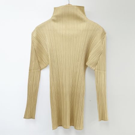  PLEATS PLEASE  ISSEY MIYAKE イッセイミヤケ 長袖シャツ size3 無地 レディース PP04-JK604 ベージュ