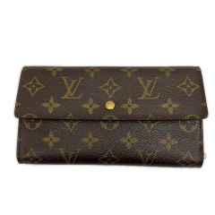  LOUIS VUITTON ルイヴィトン 3つ折り長財布 ポルト トレゾール インターナショナル M61215 ブラウン Bランク