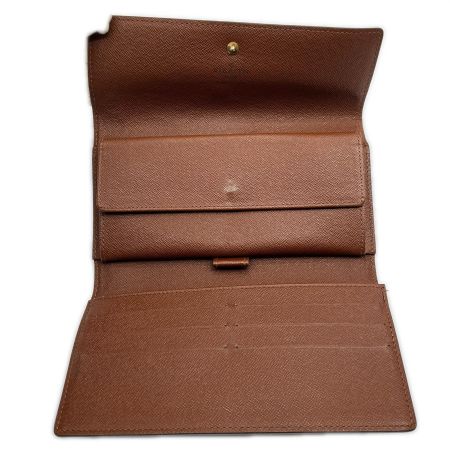  LOUIS VUITTON ルイヴィトン 3つ折り長財布 ポルト トレゾール インターナショナル M61215 ブラウン