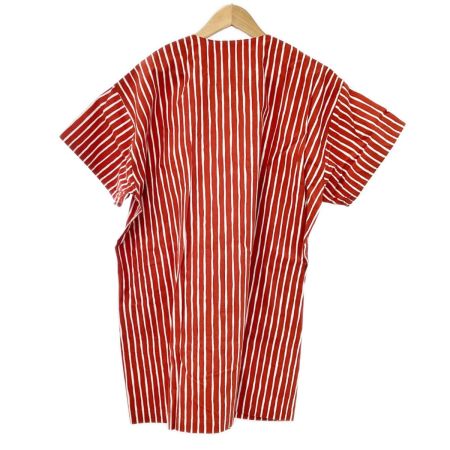  ISSEY MIYAKE イッセイミヤケ 半袖シャツ ストライプ 製造萩原 C-KN3333 ボタン1つ欠損 レディース オレンジ