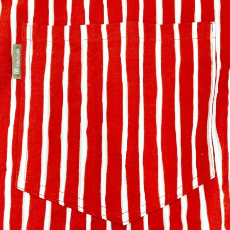  ISSEY MIYAKE イッセイミヤケ 半袖シャツ ストライプ 製造萩原 C-KN3333 ボタン1つ欠損 レディース オレンジ