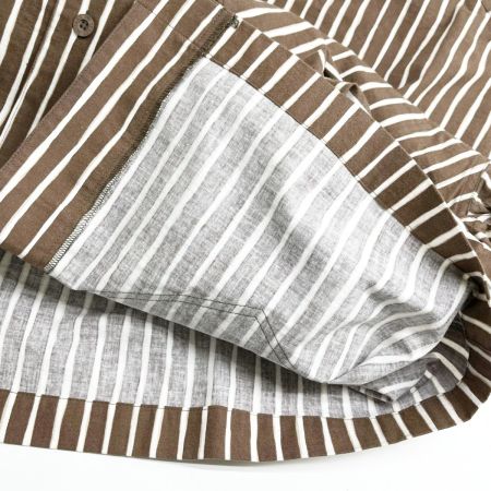  ISSEY MIYAKE イッセイミヤケ 半袖シャツ ストライプ 萩原製造 C-KN3333 レディース ブラウン
